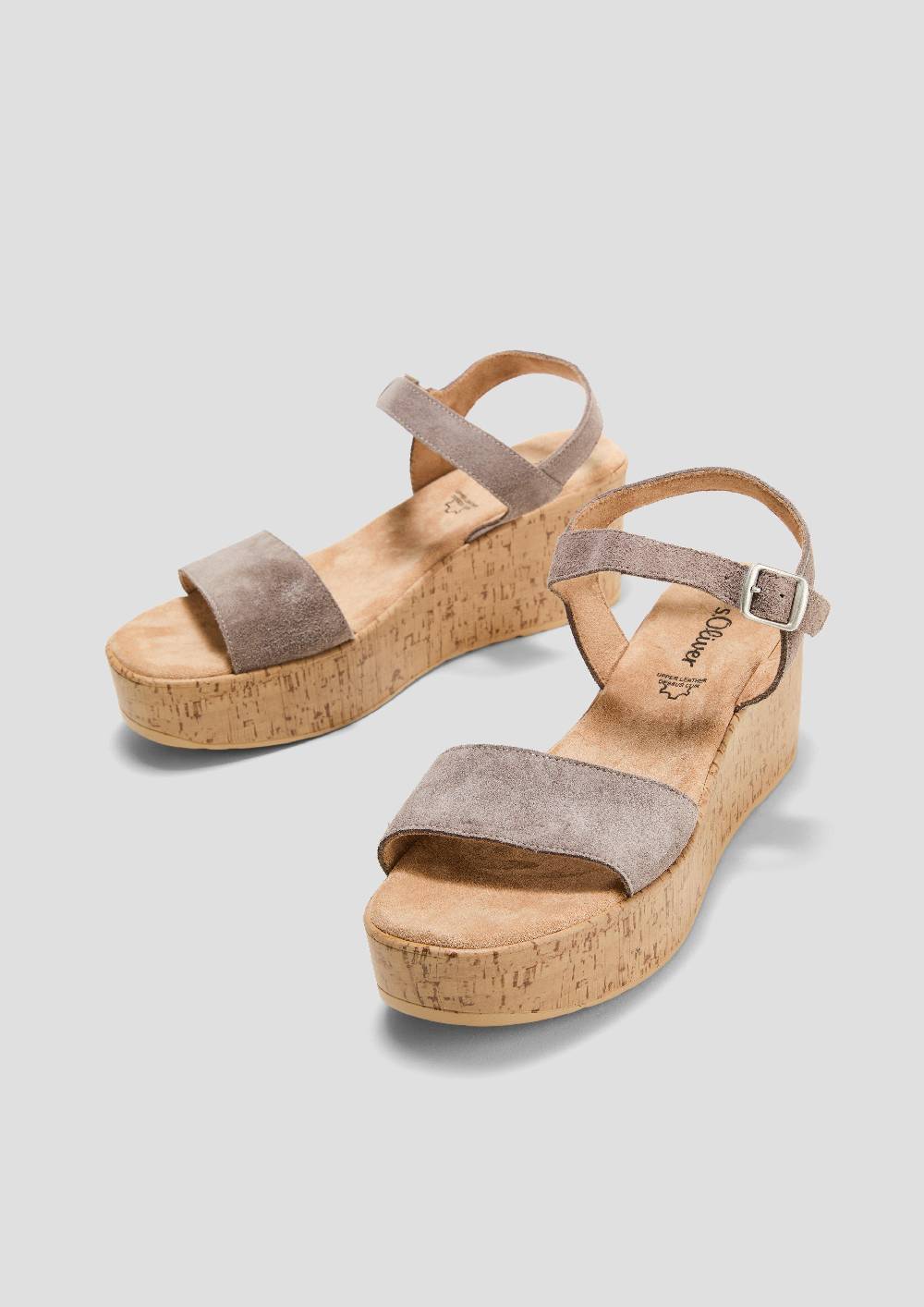 S.Oliver Leder-Sandalen Mit Keilabsatz