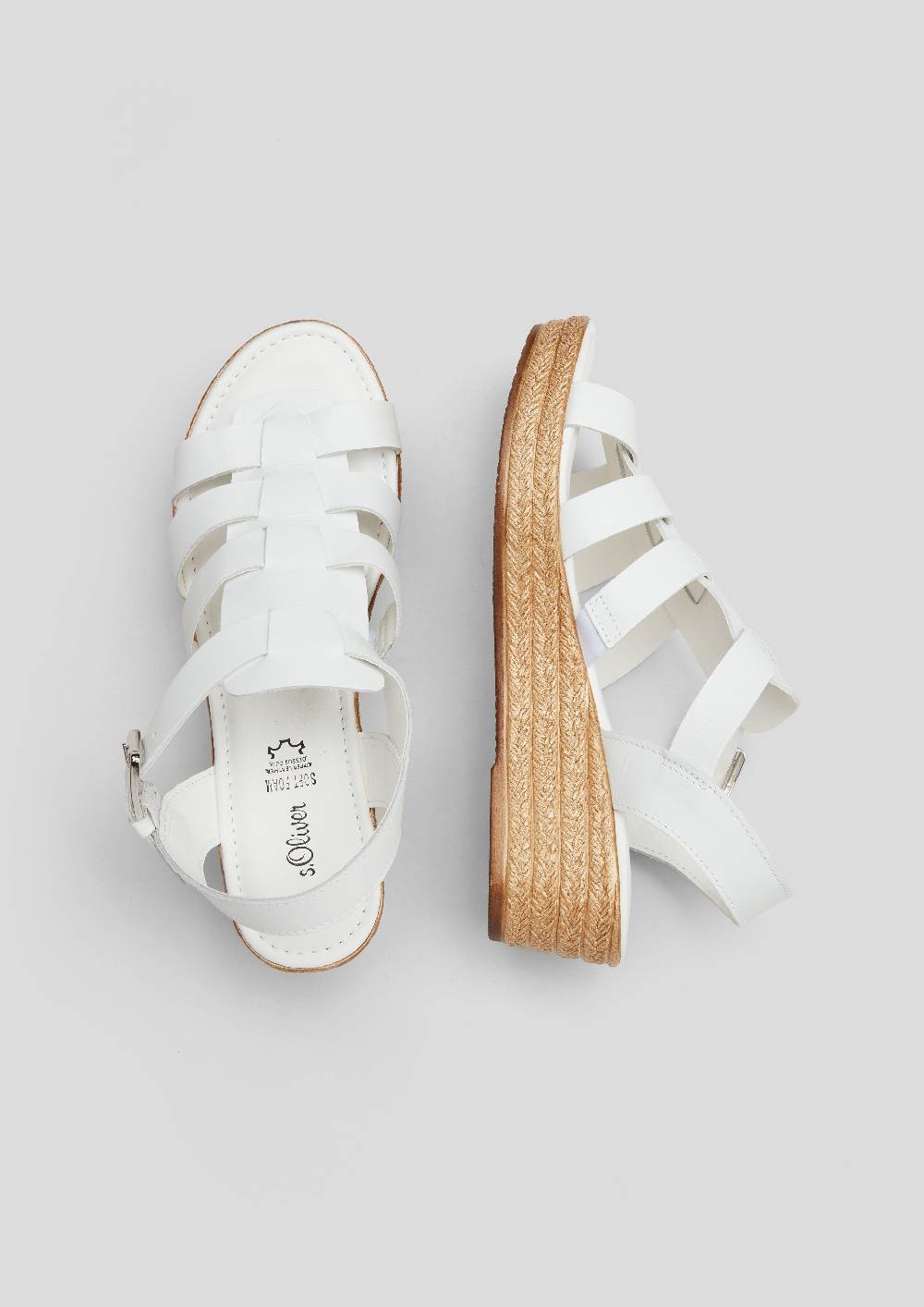 S.Oliver Leder-Sandalen Mit Keilabsatz