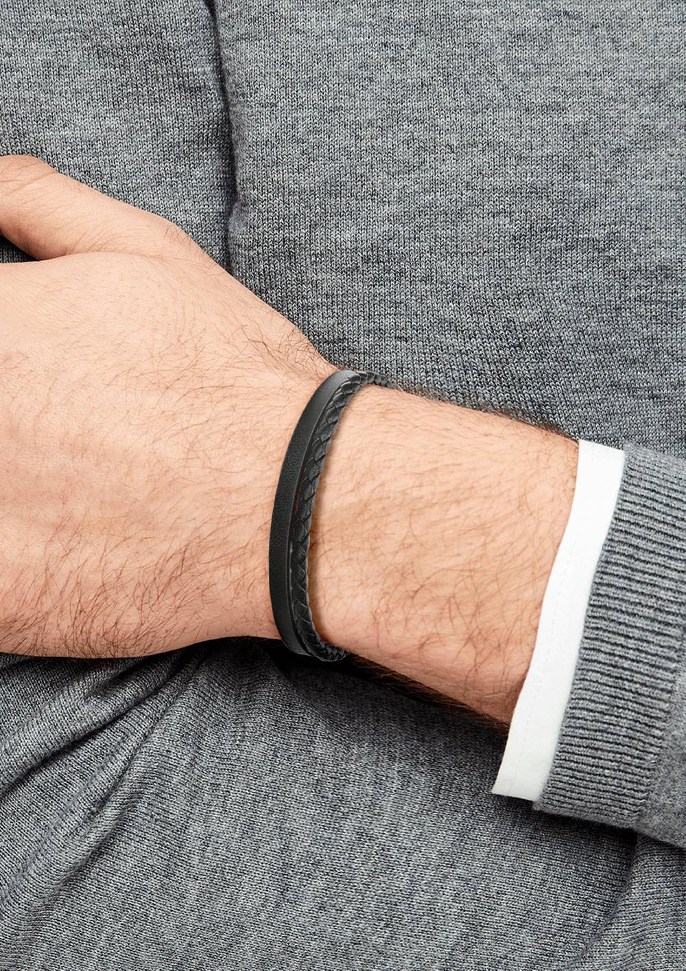 S.Oliver Lederarmband Mit Edelstahl