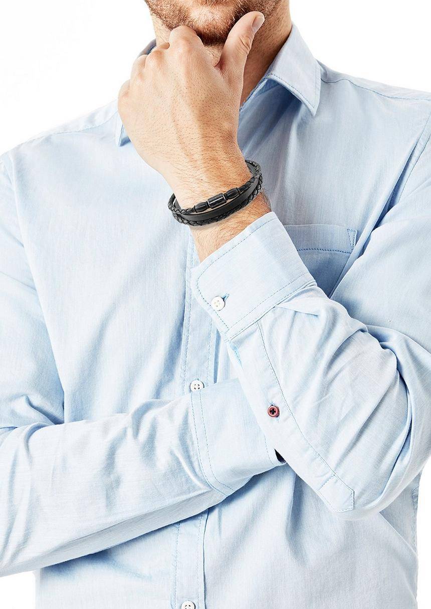 S.Oliver Lederarmband Mit Edelstahl
