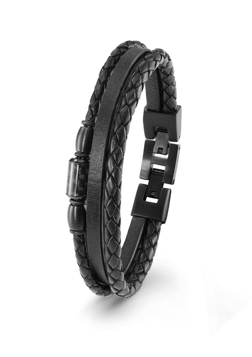 S.Oliver Lederarmband mit Edelstahl