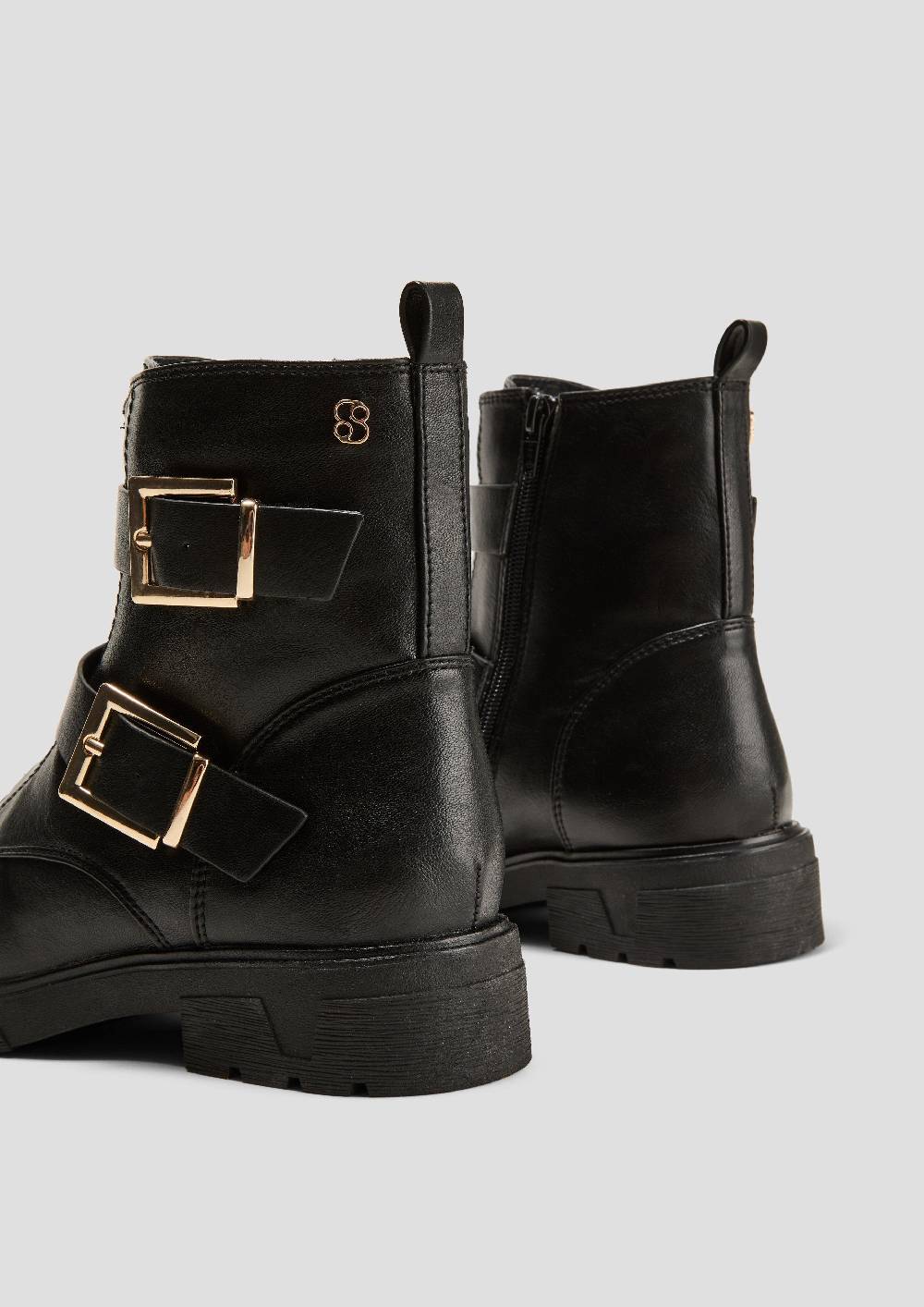 S.Oliver Lederoptik-Stiefel Mit Schnallen-Detail