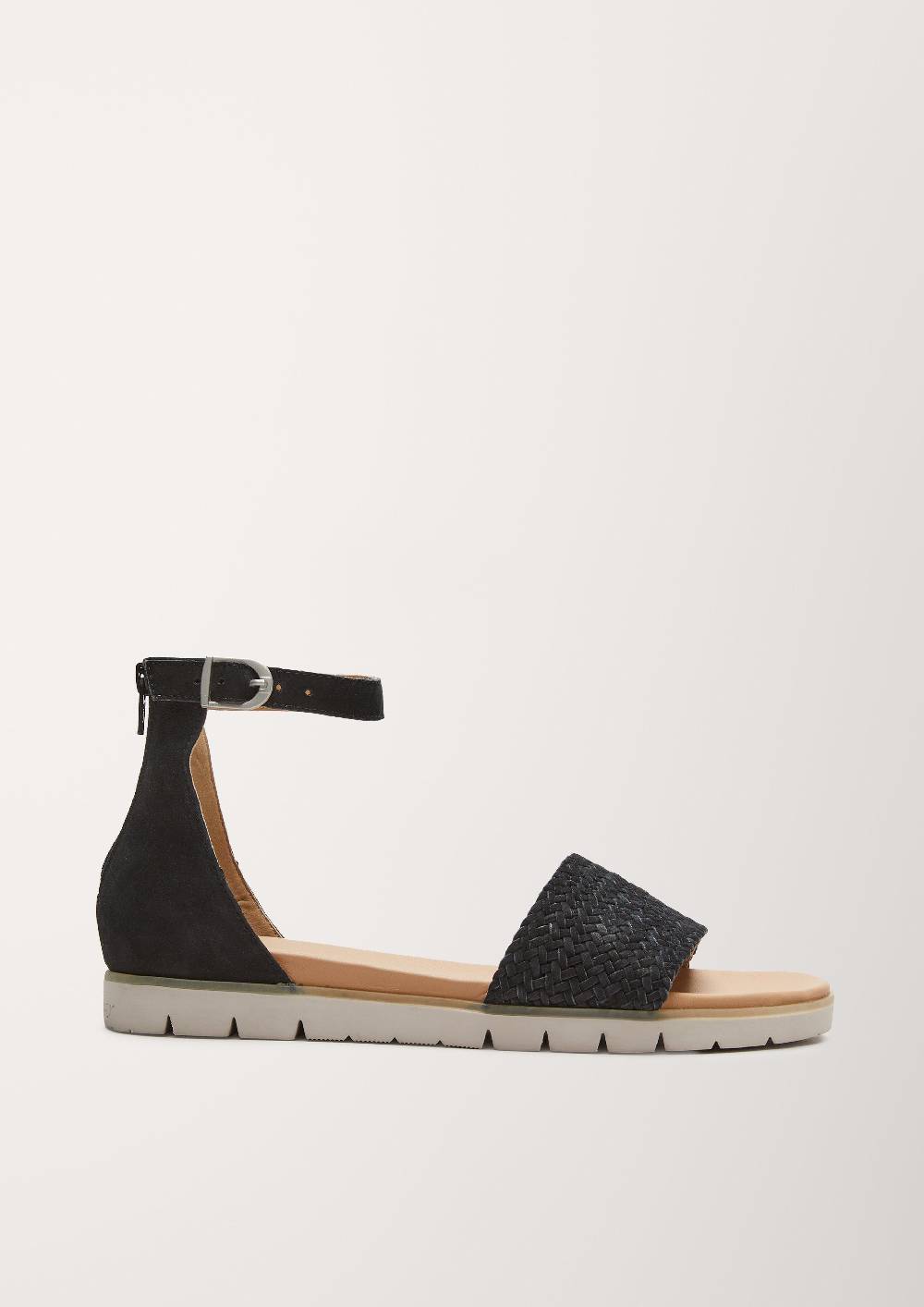 S.Oliver Ledersandalen Mit Flecht-Detail