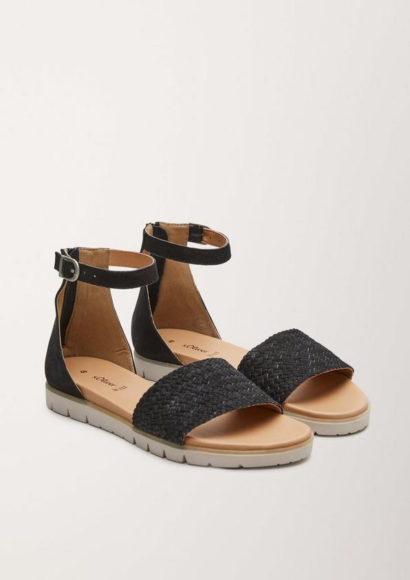 S.Oliver Ledersandalen mit Flecht-Detail
