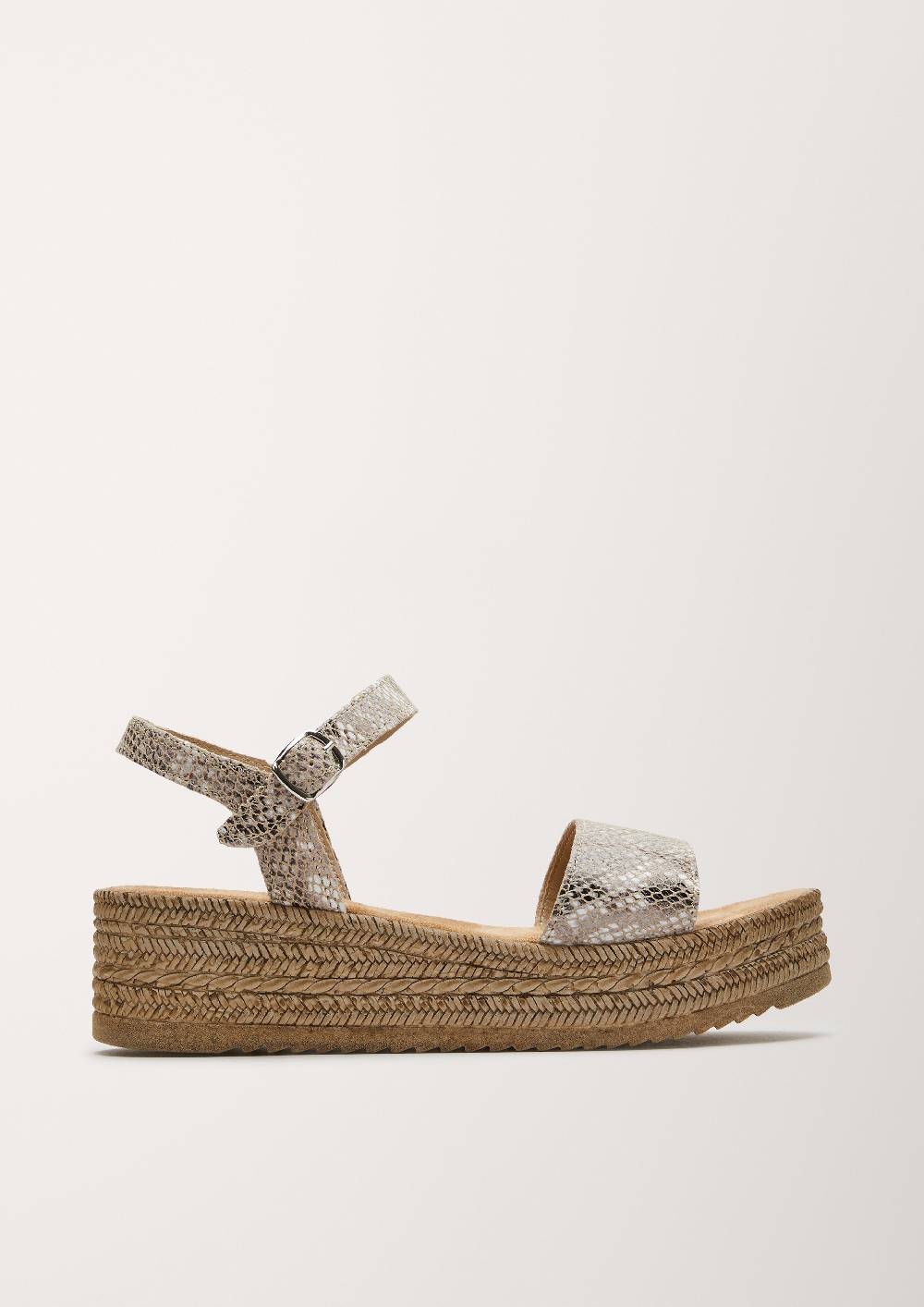 S.Oliver Ledersandalen Mit Keilabsatz