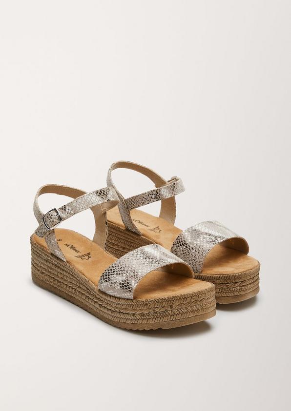 S.Oliver Ledersandalen mit Keilabsatz
