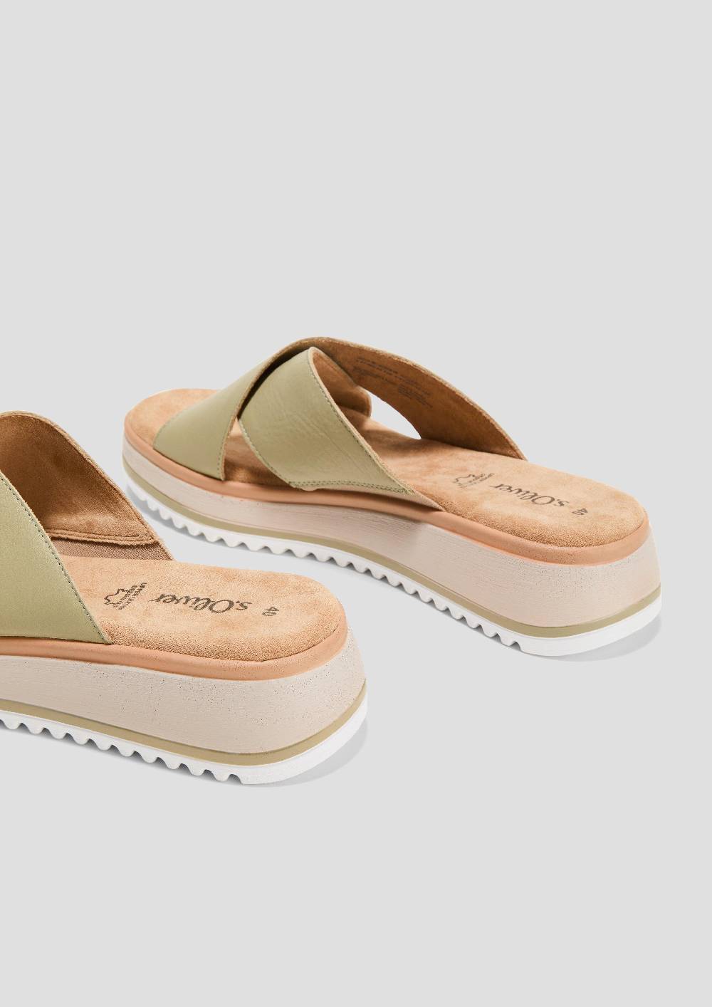 S.Oliver Ledersandaletten Mit Plateau