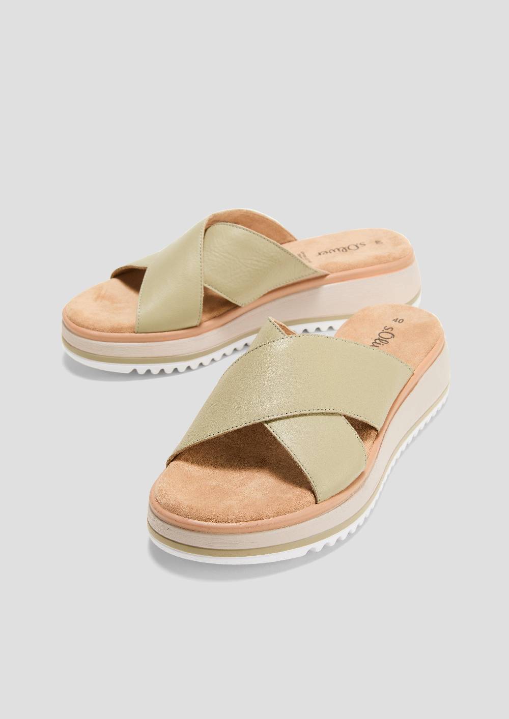 S.Oliver Ledersandaletten Mit Plateau