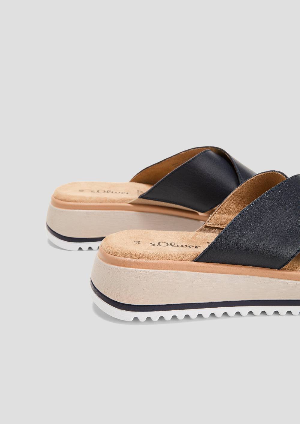 S.Oliver Ledersandaletten Mit Plateau