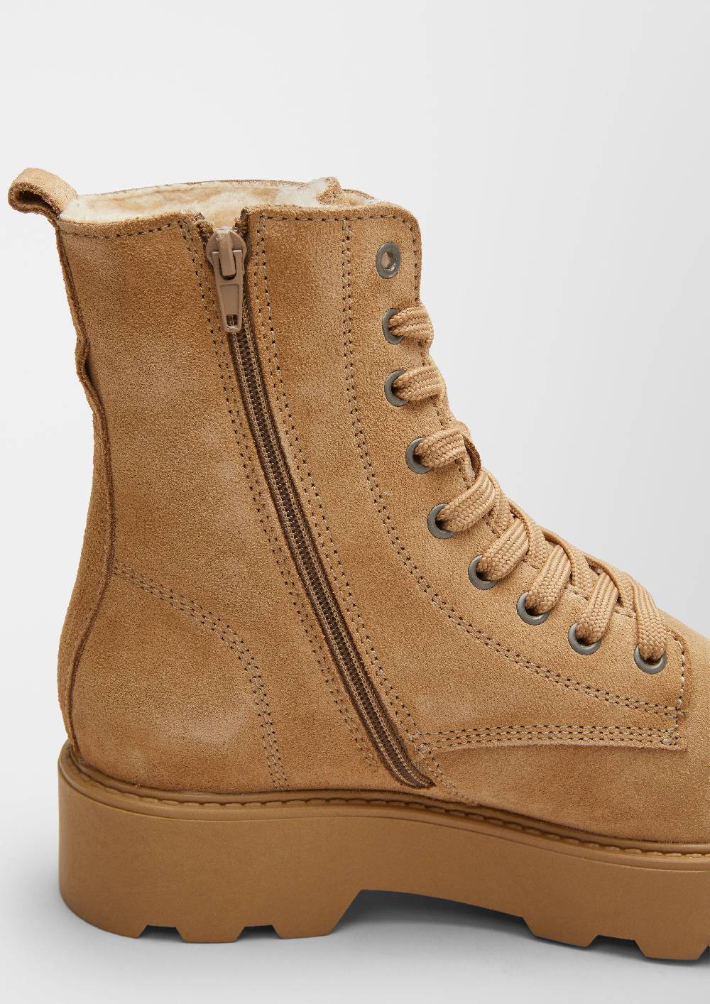 S.Oliver Lederstiefel Mit Teddyfutter