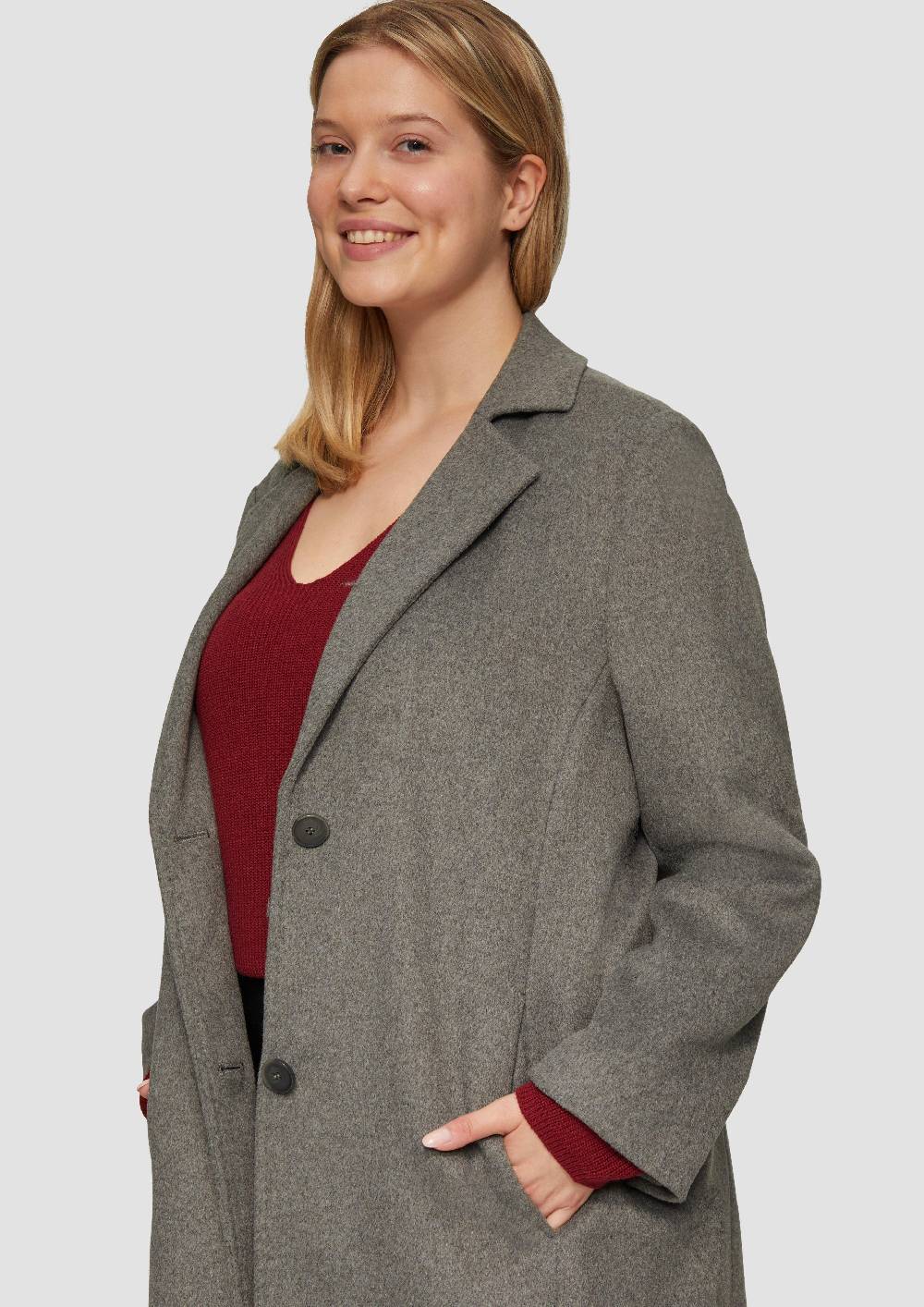 S.Oliver Leicht Wärmender Wollmantel Im Loose Fit