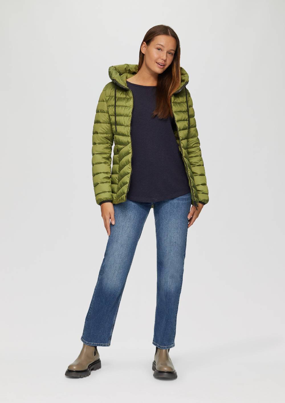 S.Oliver Leichte Steppjacke Mit Logo-Kapuze