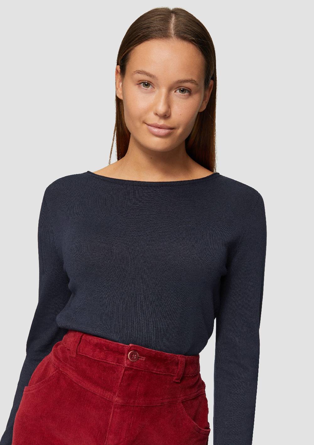 S.Oliver Leichter Feinstrickpullover Mit Rollkante