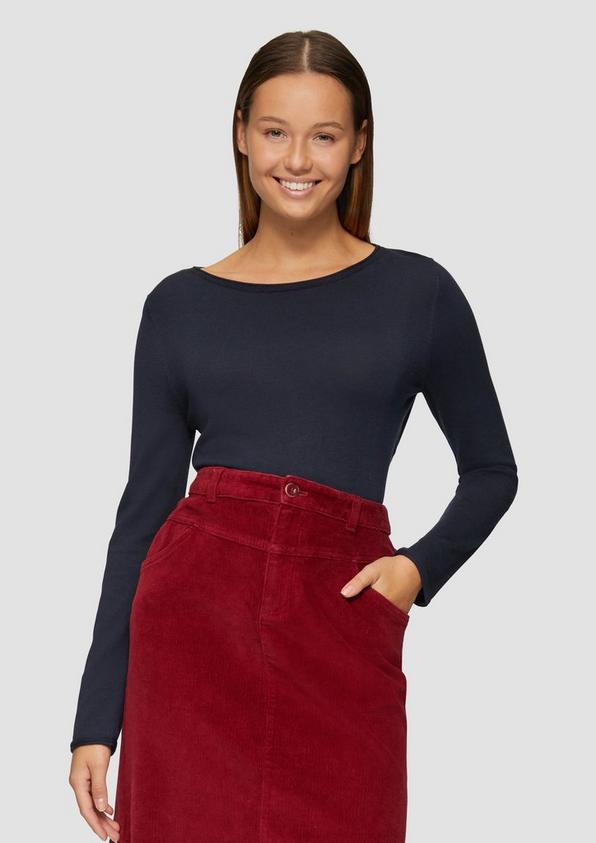 S.Oliver Leichter Feinstrickpullover mit Rollkante