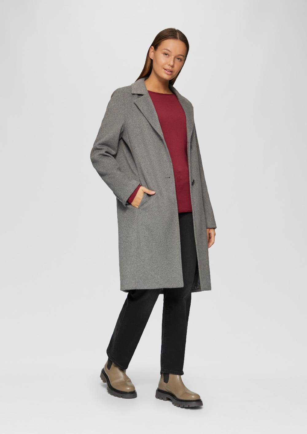 S.Oliver Leichter Feinstrickpullover Mit Rollkante