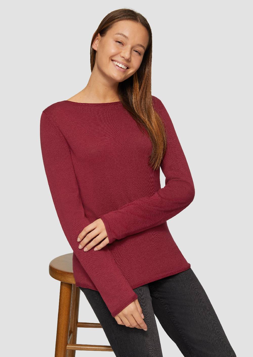 S.Oliver Leichter Feinstrickpullover Mit Rollkante