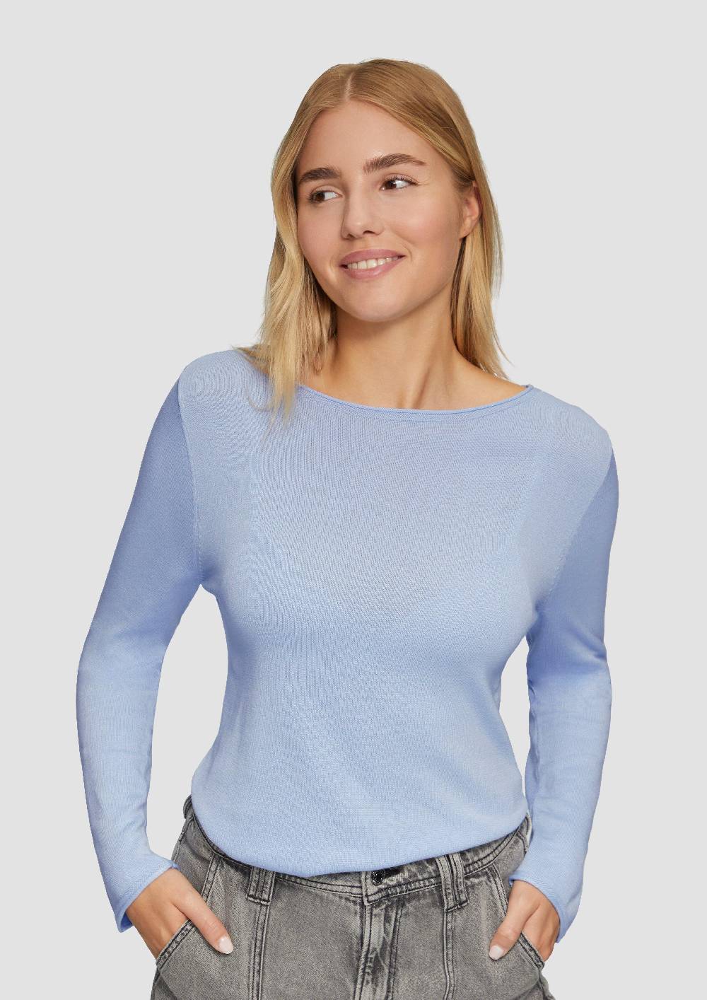 S.Oliver Leichter Feinstrickpullover Mit Rollkante