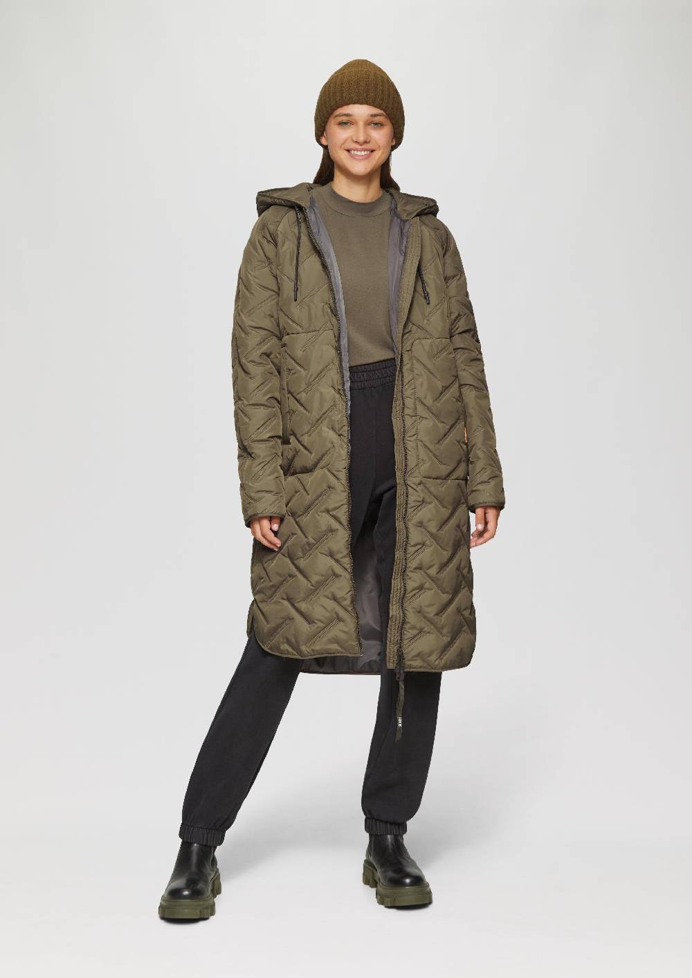S.Oliver Leichter Steppmantel Mit Kapuze