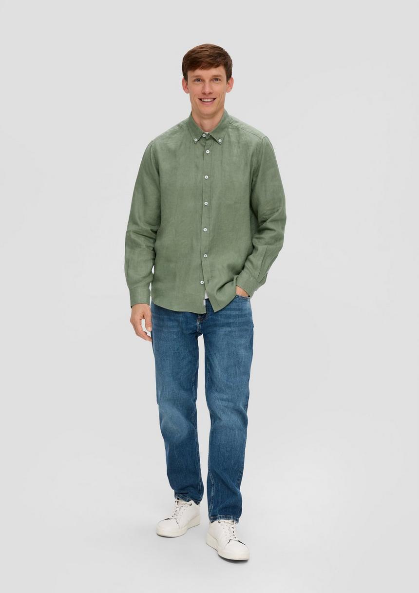 S.Oliver Leinenhemd Mit Button-Down-Kragen