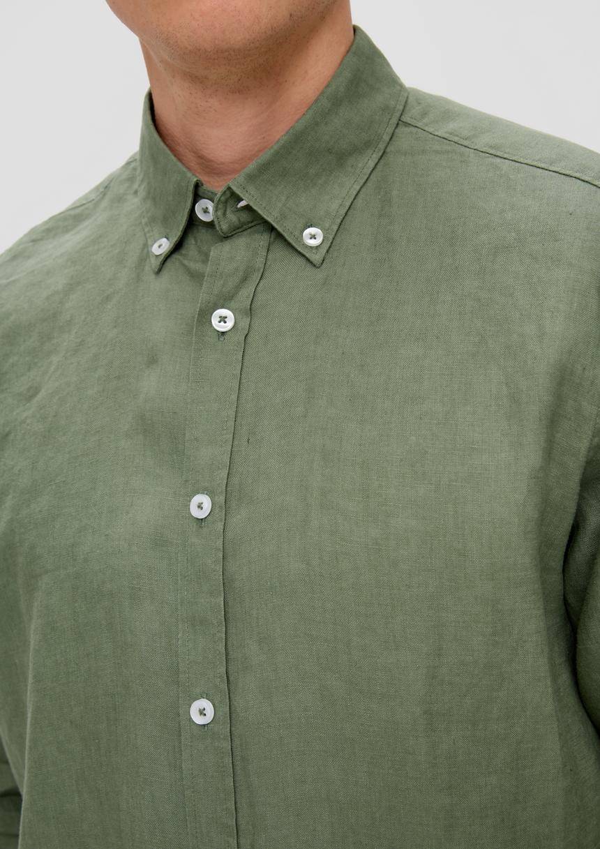 S.Oliver Leinenhemd Mit Button-Down-Kragen
