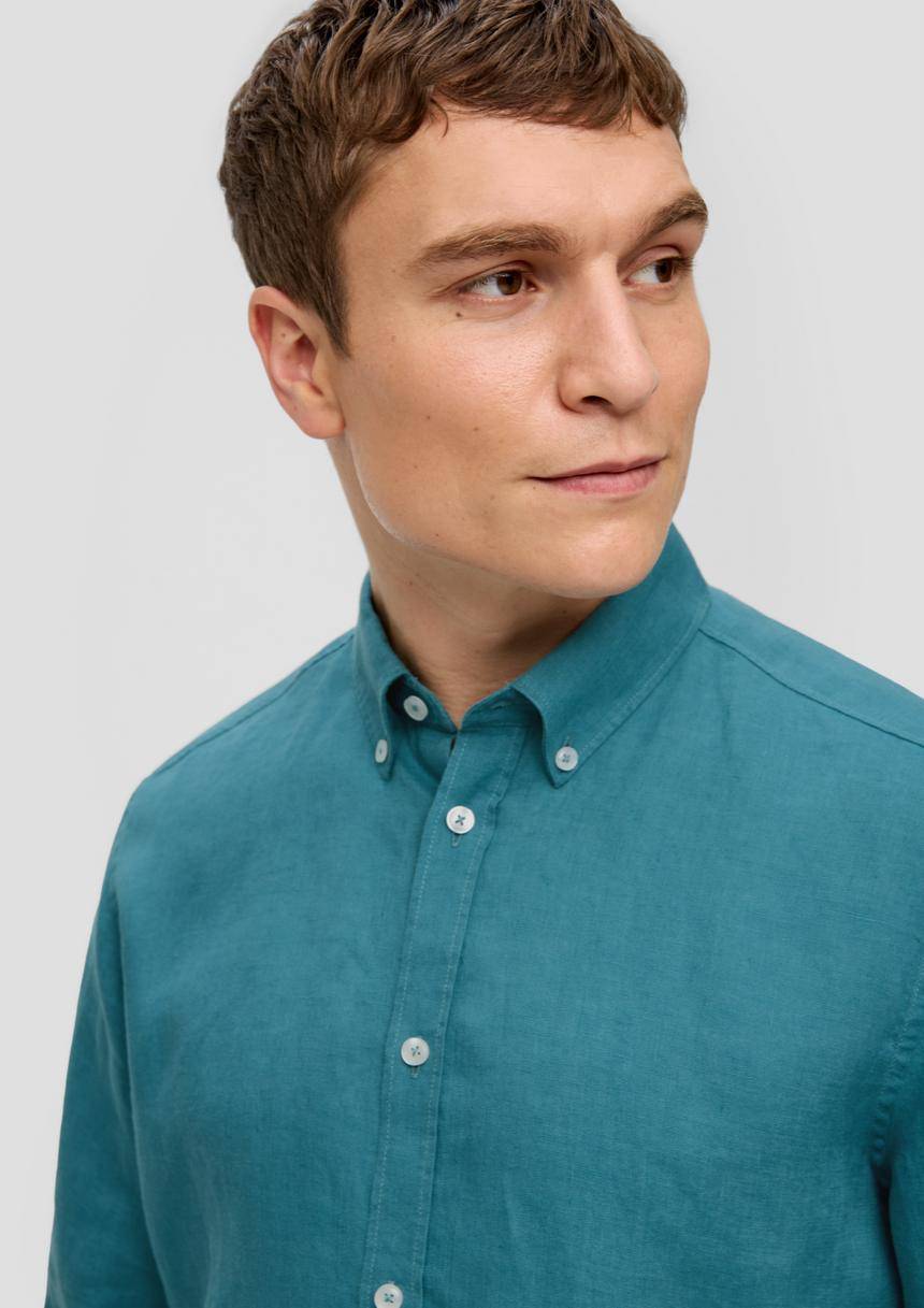 S.Oliver Leinenhemd Mit Button-Down-Kragen