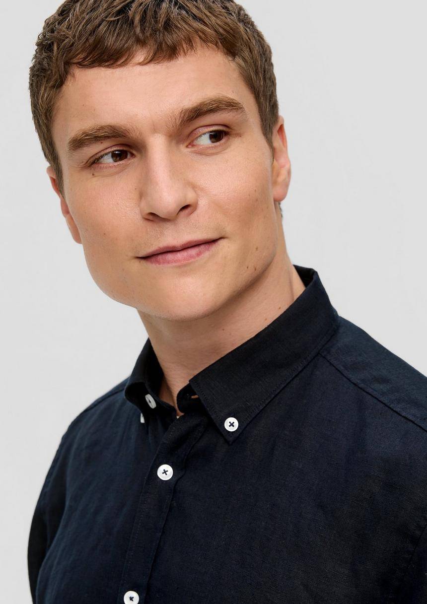 S.Oliver Leinenhemd Mit Button-Down-Kragen