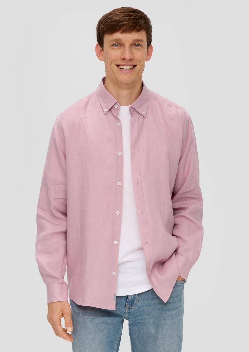 S.Oliver Leinenhemd mit Button-Down-Kragen
