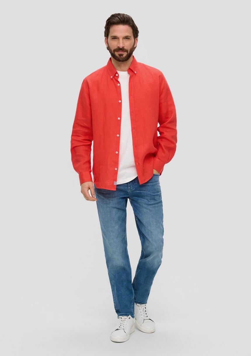 S.Oliver Leinenhemd Mit Button-Down-Kragen