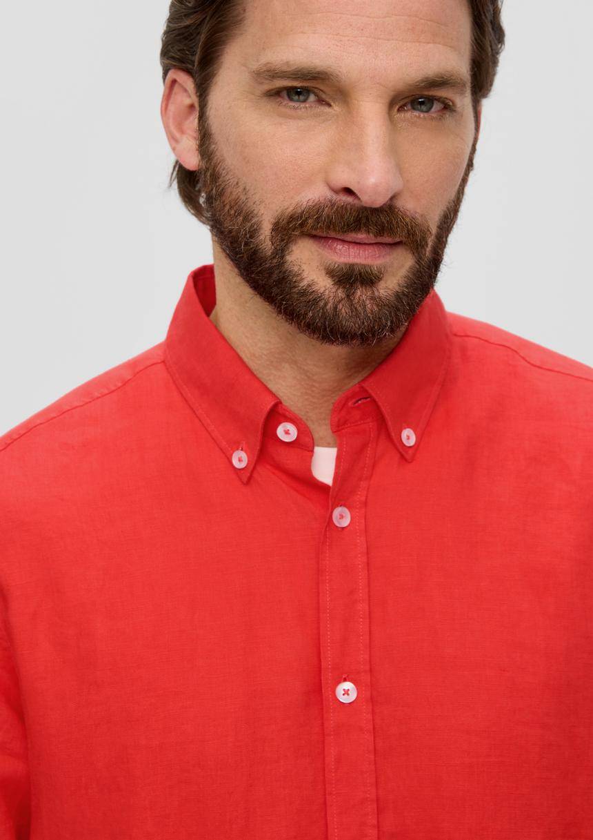 S.Oliver Leinenhemd Mit Button-Down-Kragen