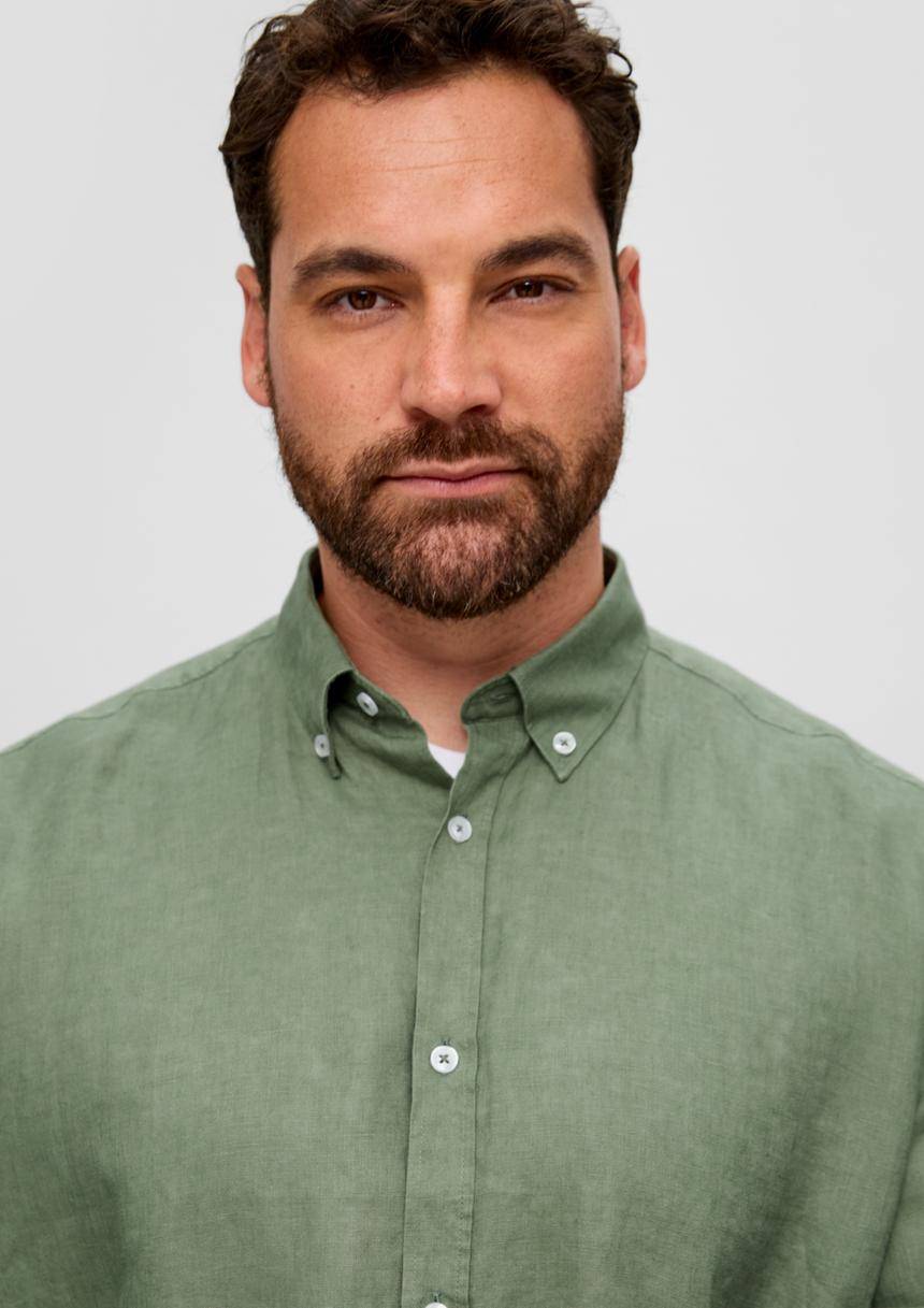 S.Oliver Leinenhemd Mit Button-Down-Kragen