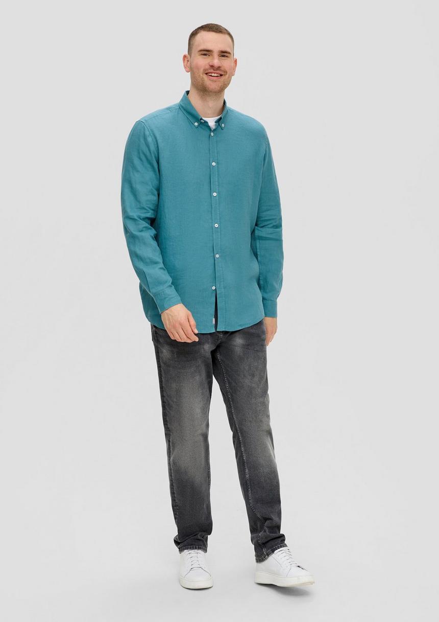 S.Oliver Leinenhemd Mit Button-Down-Kragen