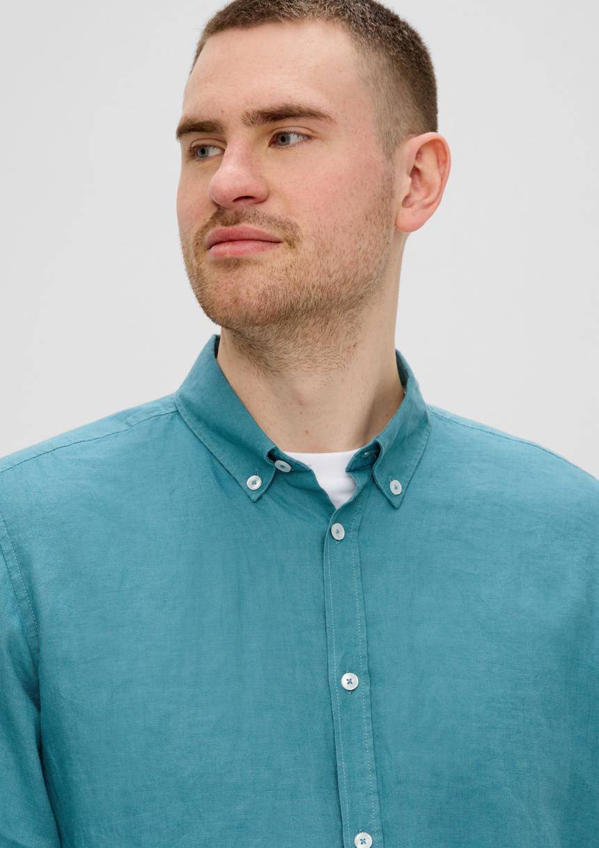 S.Oliver Leinenhemd Mit Button-Down-Kragen