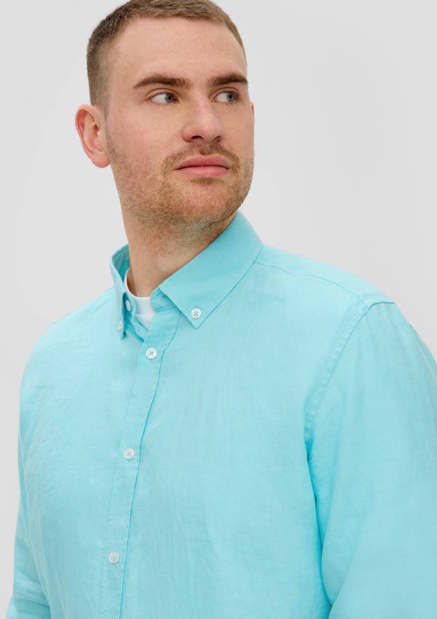 S.Oliver Leinenhemd Mit Button-Down-Kragen