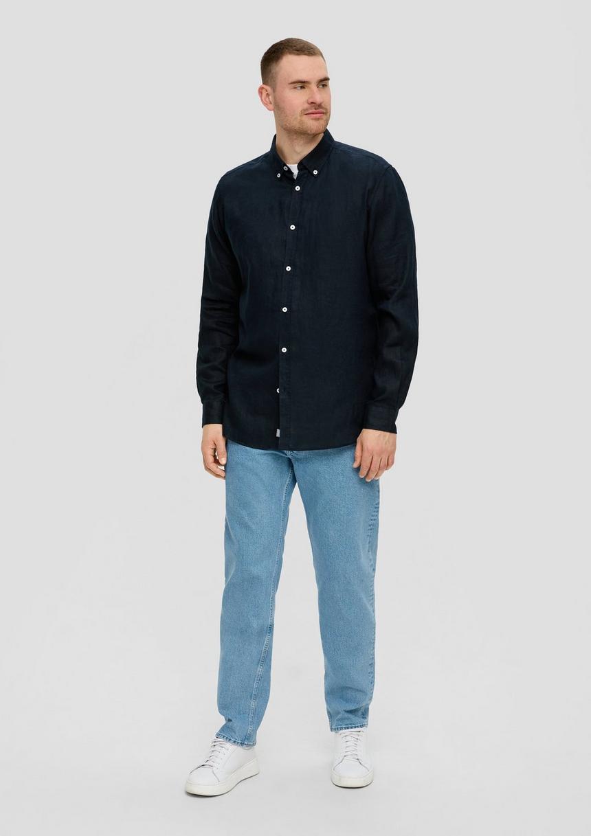S.Oliver Leinenhemd Mit Button-Down-Kragen