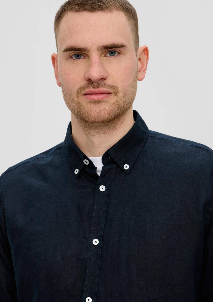 S.Oliver Leinenhemd Mit Button-Down-Kragen