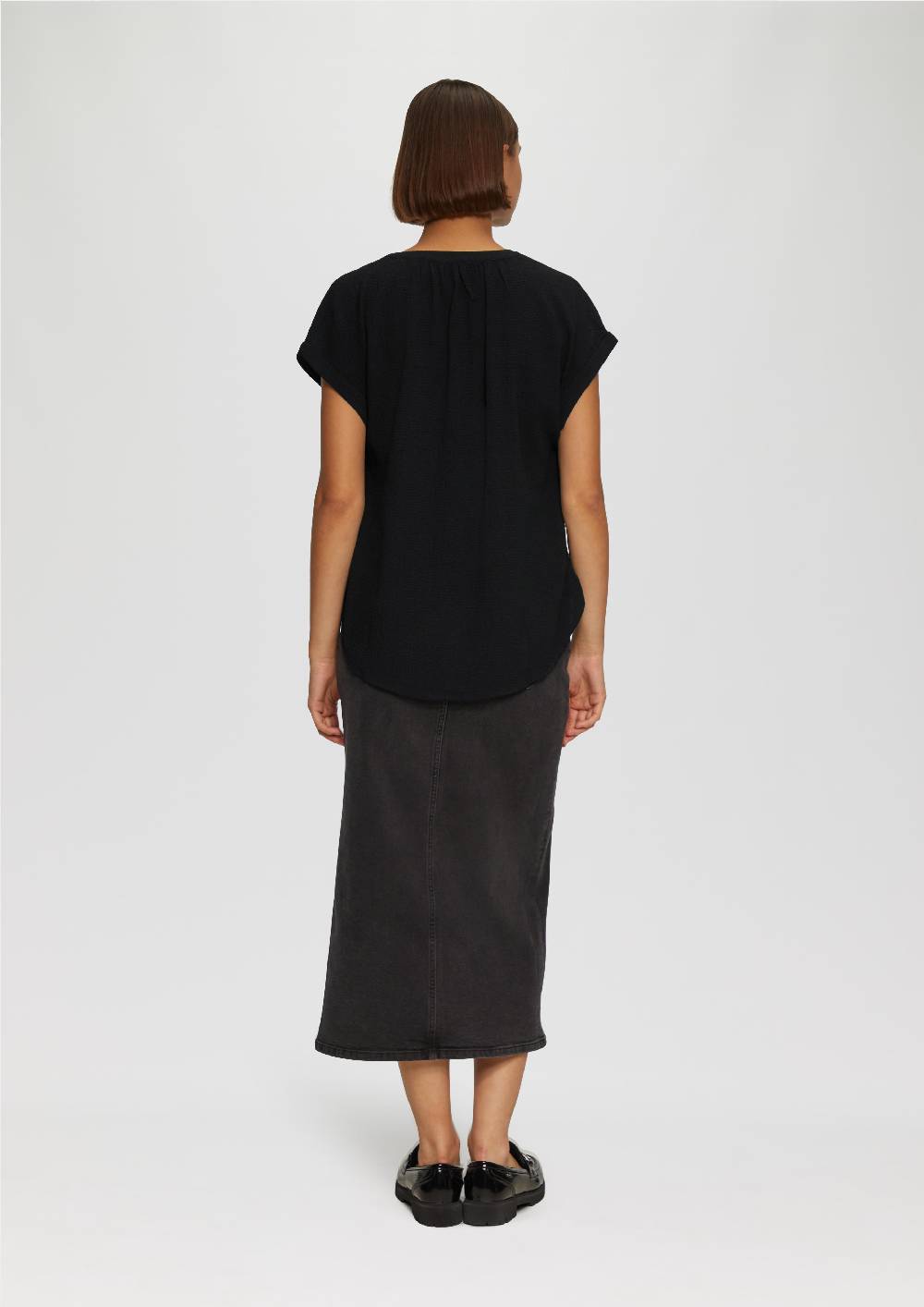 S.Oliver Locker Geschnittene Bluse Mit Struktur