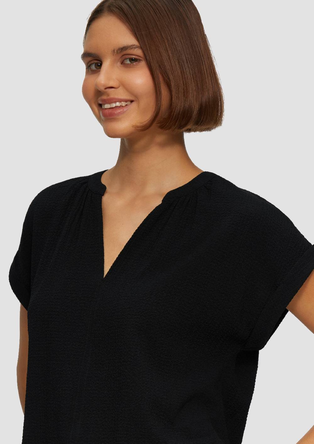 S.Oliver Locker Geschnittene Bluse Mit Struktur