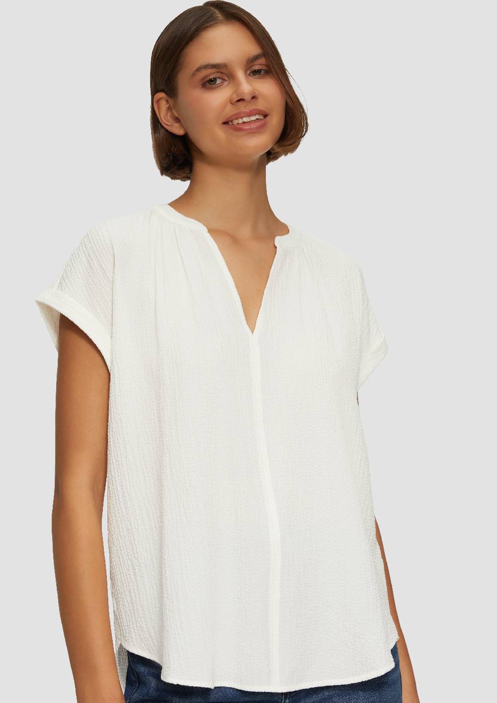 S.Oliver Locker Geschnittene Bluse Mit Struktur