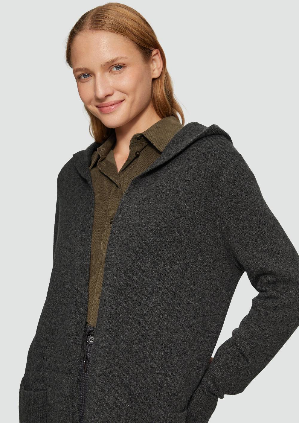 S.Oliver Long-Cardigan Mit Kapuze