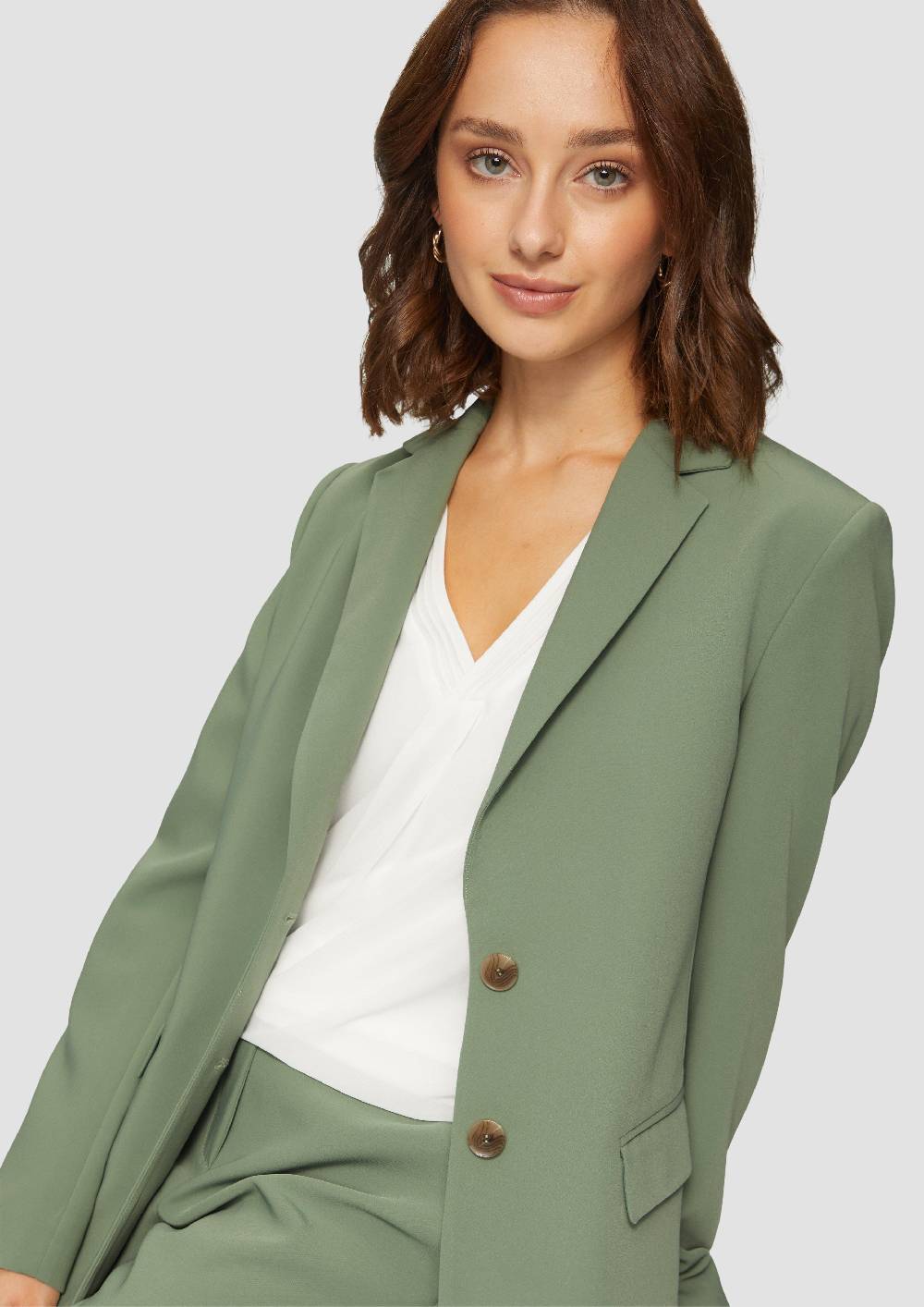 S.Oliver Longblazer Aus Twill Mit Reverskragen