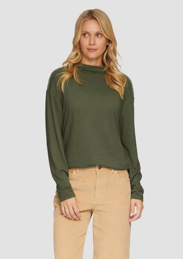 S.Oliver Longsleeve aus gebürstetem Jerseystrick