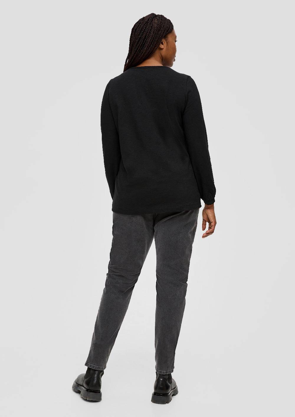 S.Oliver Longsleeve Mit Flammgarnstruktur