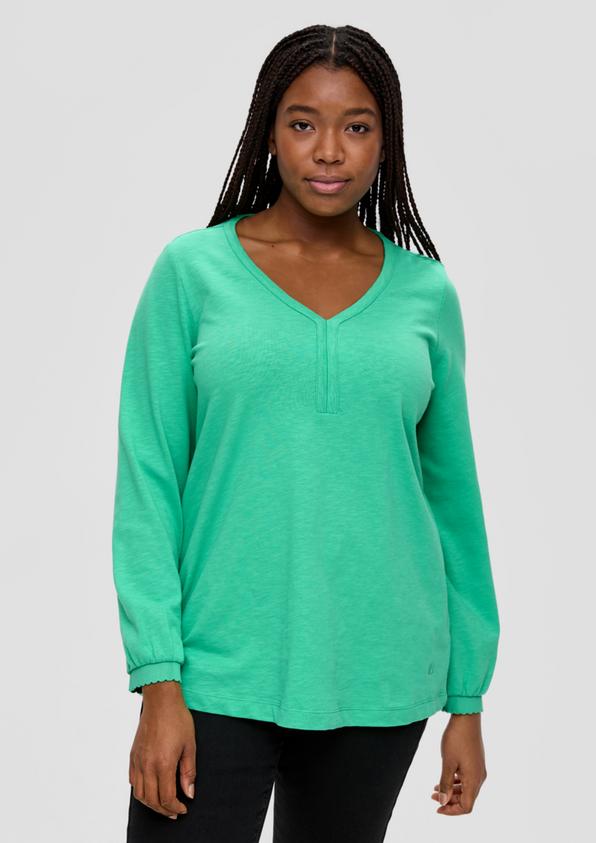 S.Oliver Longsleeve mit Flammgarnstruktur