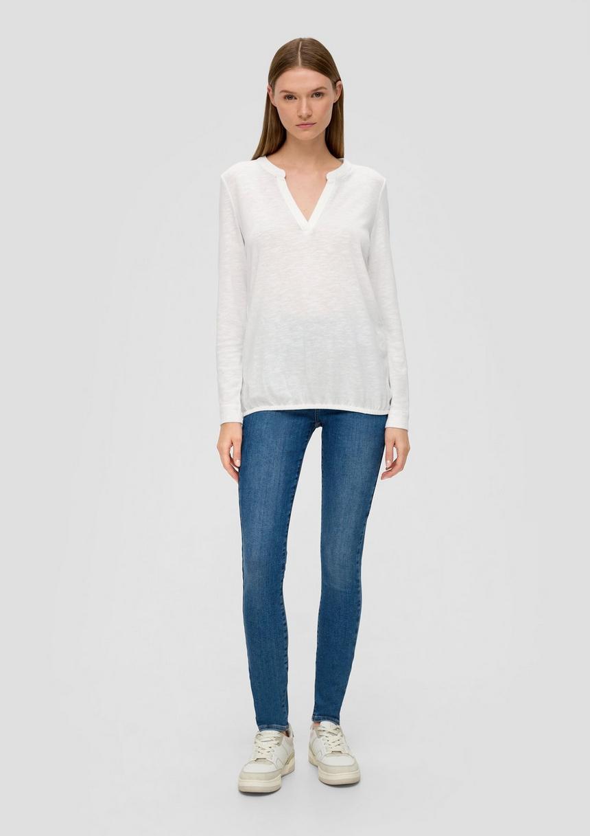 S.Oliver Longsleeve Mit Flammgarnstruktur