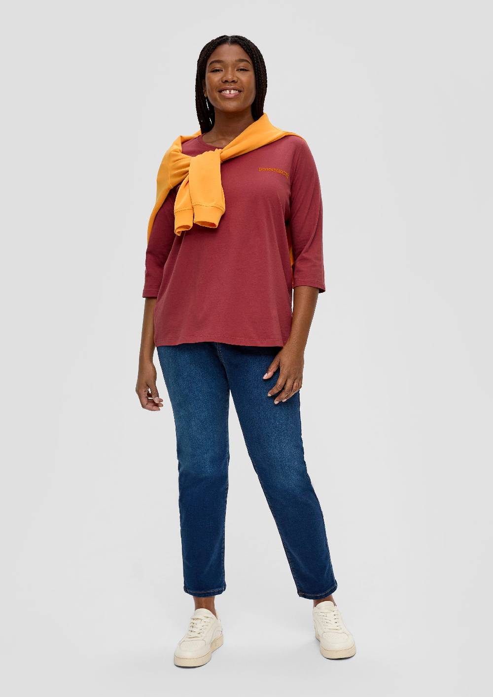 S.Oliver Longsleeve Mit Flockprint-Detail