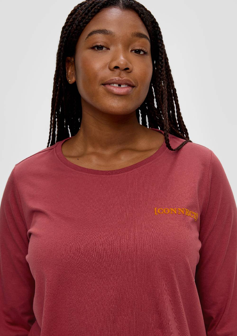 S.Oliver Longsleeve Mit Flockprint-Detail