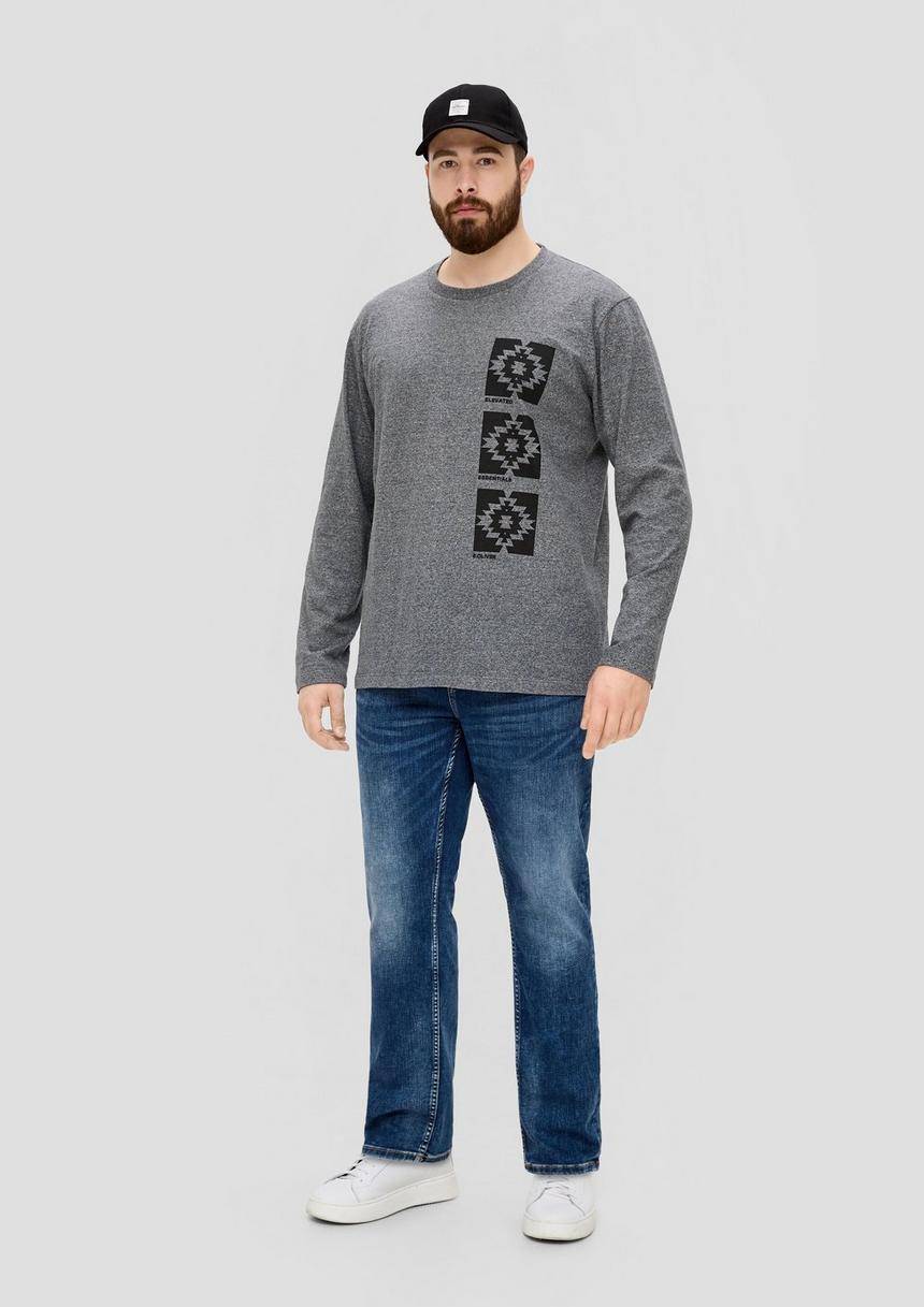 S.Oliver Longsleeve Mit Gummiertem Grafik-Print