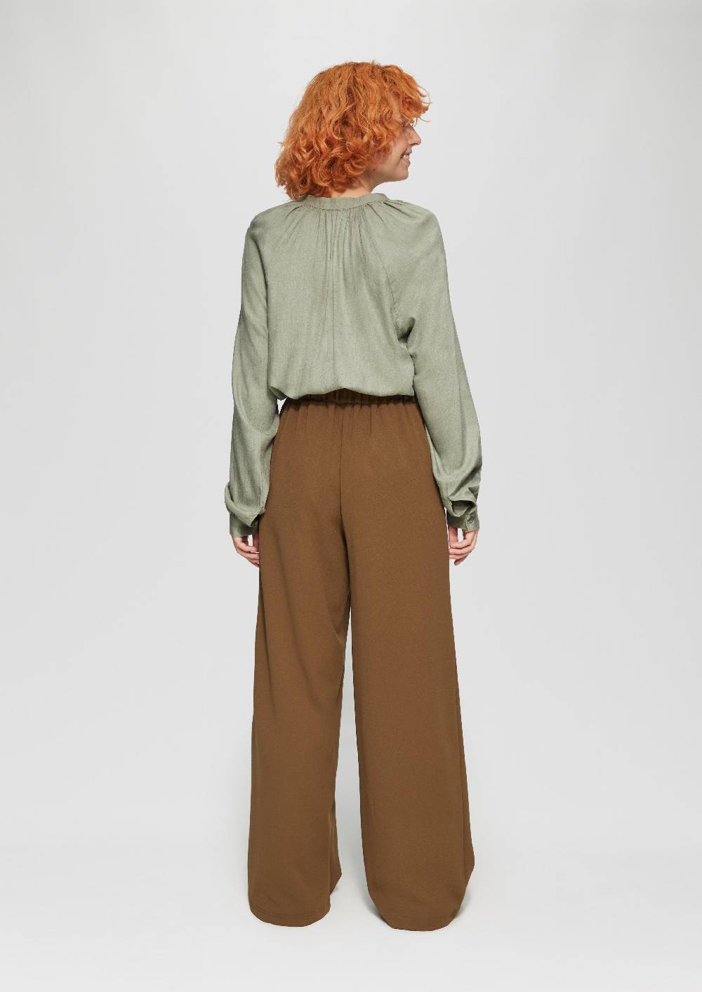 S.Oliver Melierte Viskosebluse Mit Raffung