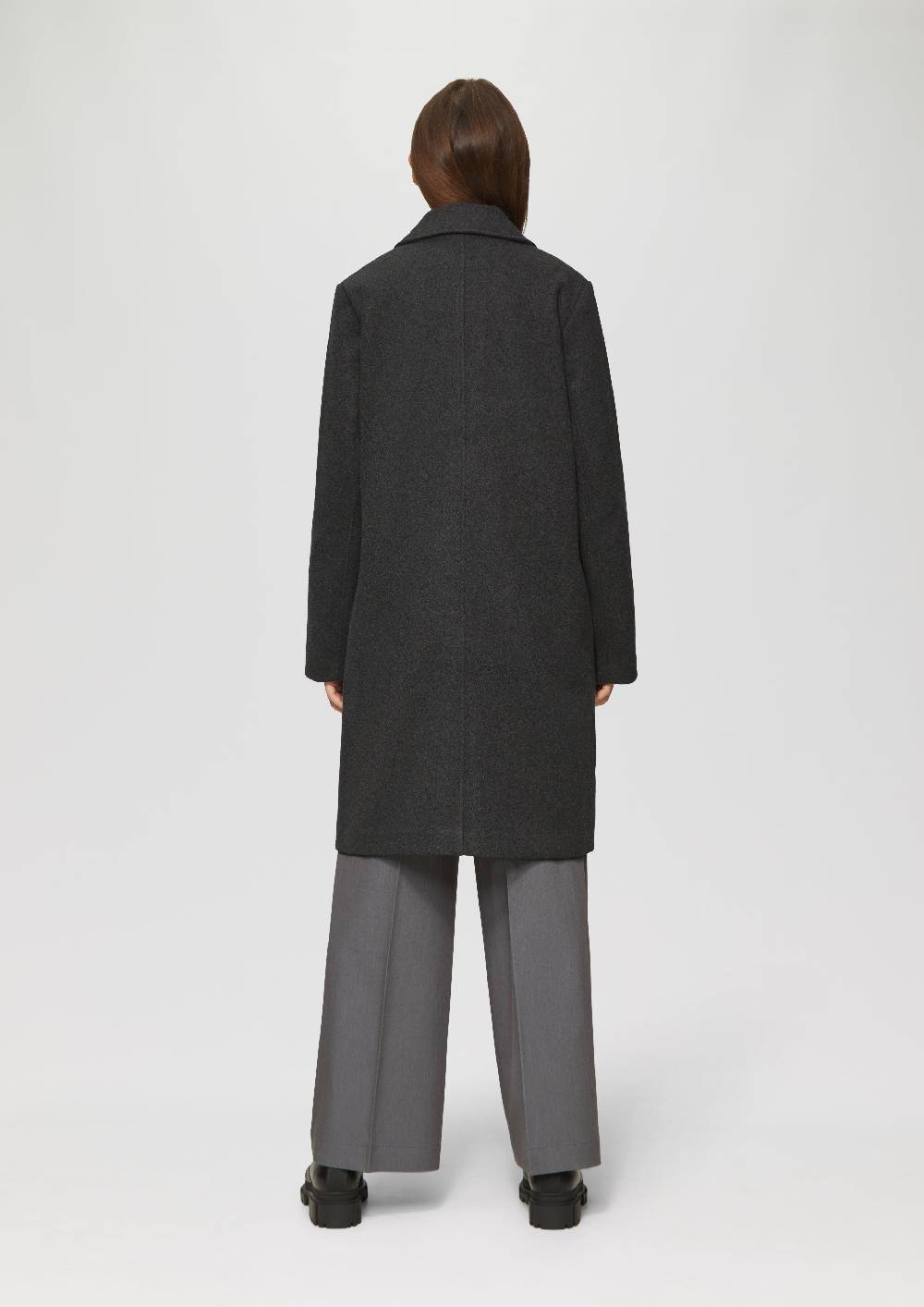 S.Oliver Melierter Mantel Mit Reverskragen