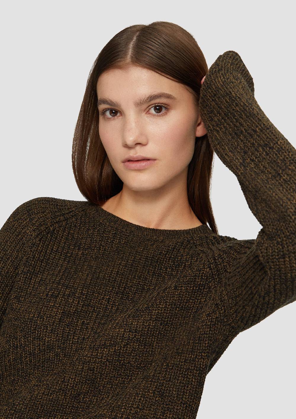 S.Oliver Melierter Strickpullover Mit Raglanärmeln